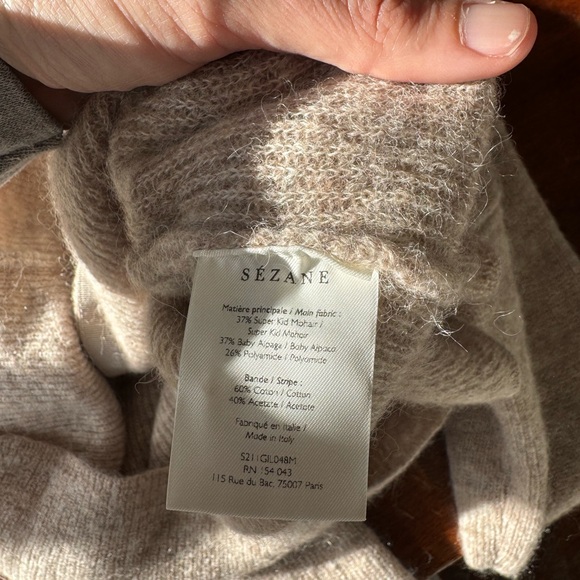 Sezane Tan Women's Cardigan Sweater - Picture 3 of 3